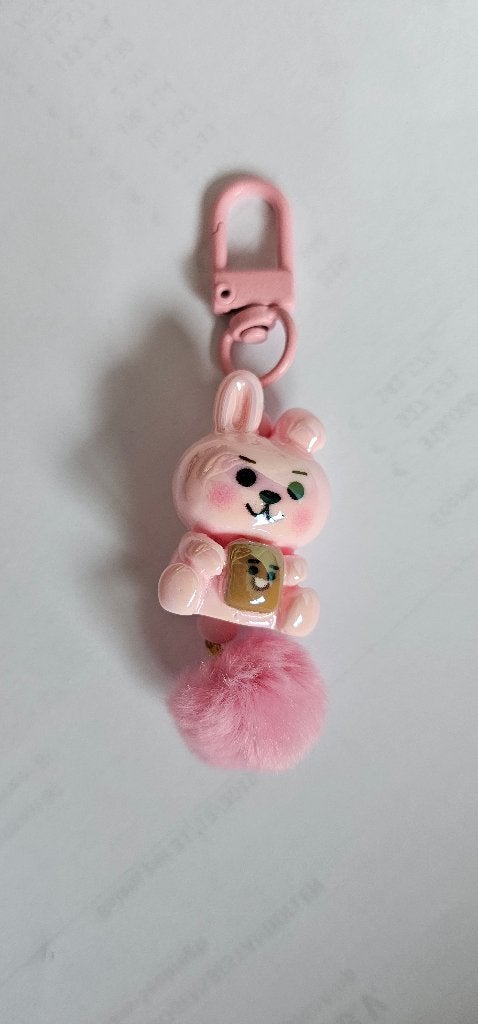 Leuke Roze Konijn bt21 , bts keychain, Ophalen of Verzenden, Nieuw, Knuffel of Figuurtje