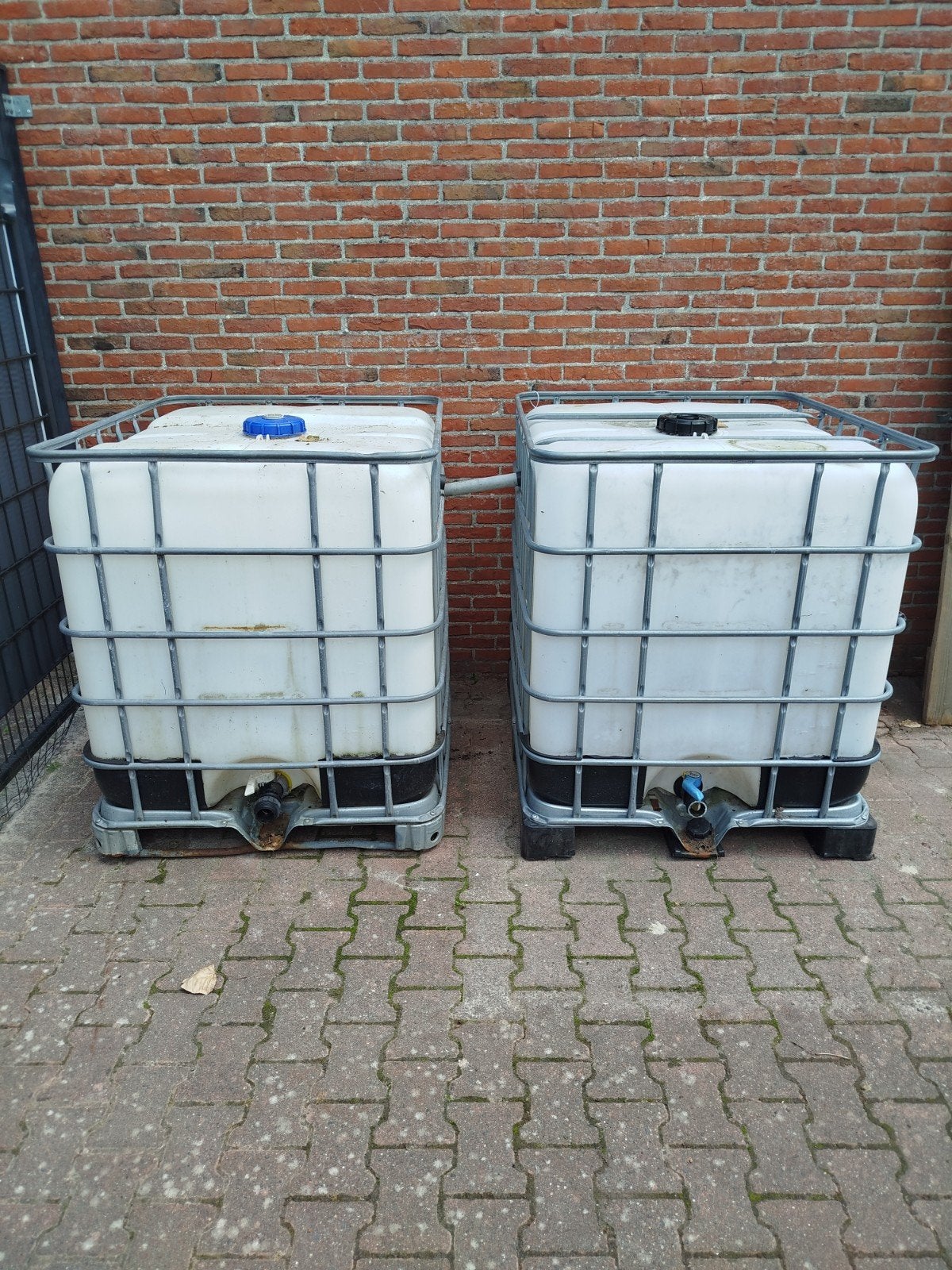 2x IBC vat 1000 liter koppelbaar - Regenwater opvang, Tuin en Terras, Regentonnen, Ophalen