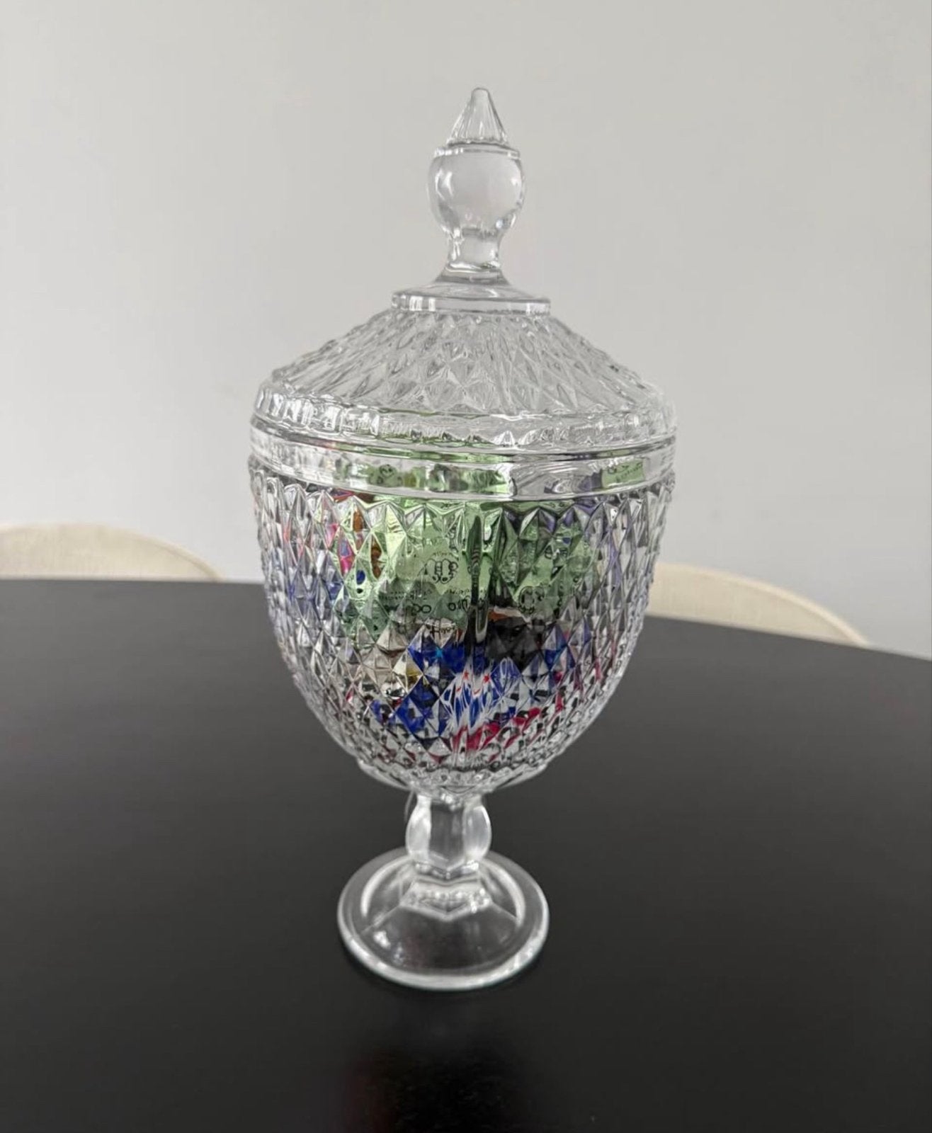 Glazen Bonbonnière met Deksel - 35 cm Hoog, Huis en Inrichting, Ophalen, Zo goed als nieuw, Glas, Klassiek