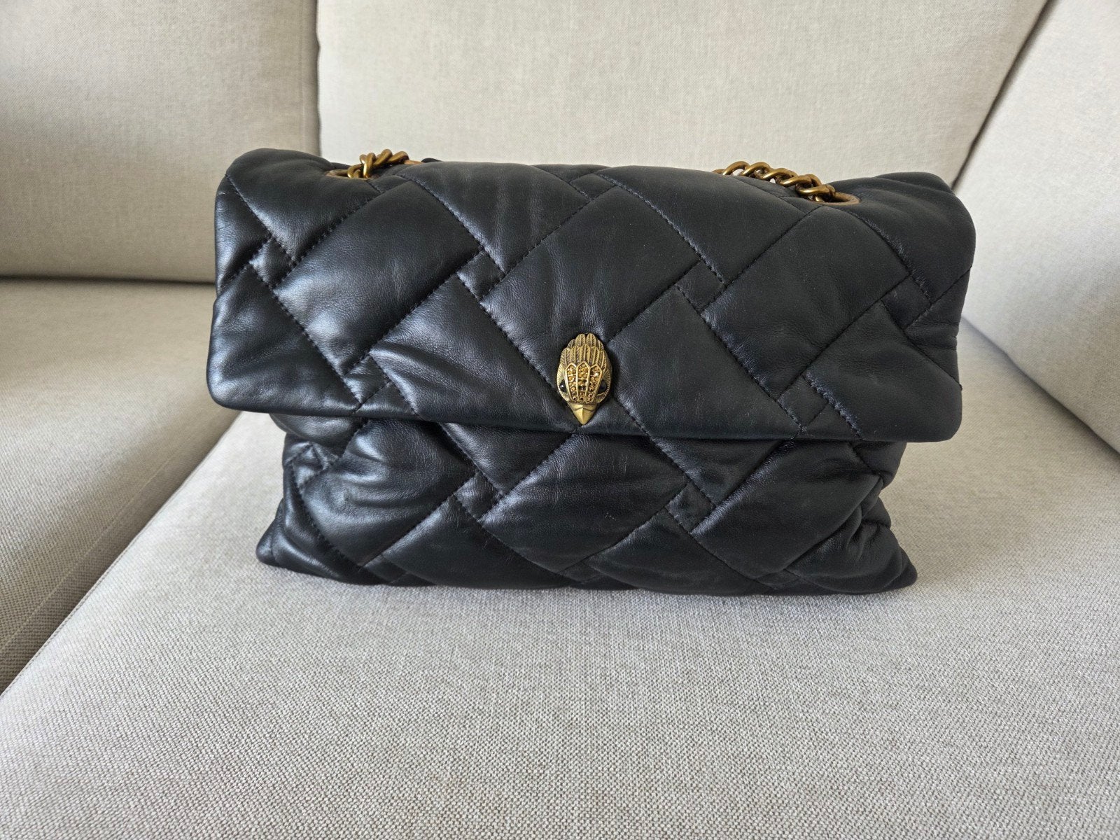 Kurt geiger schoudertas kensington soft XXL, Ophalen, Zo goed als nieuw, Zwart, Schoudertasje