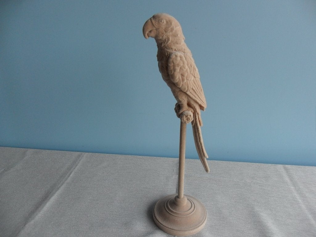 Decoratie papegaai – fluweel, Verzamelen, Beelden en Beeldjes, Ophalen of Verzenden, Zo goed als nieuw, Dier