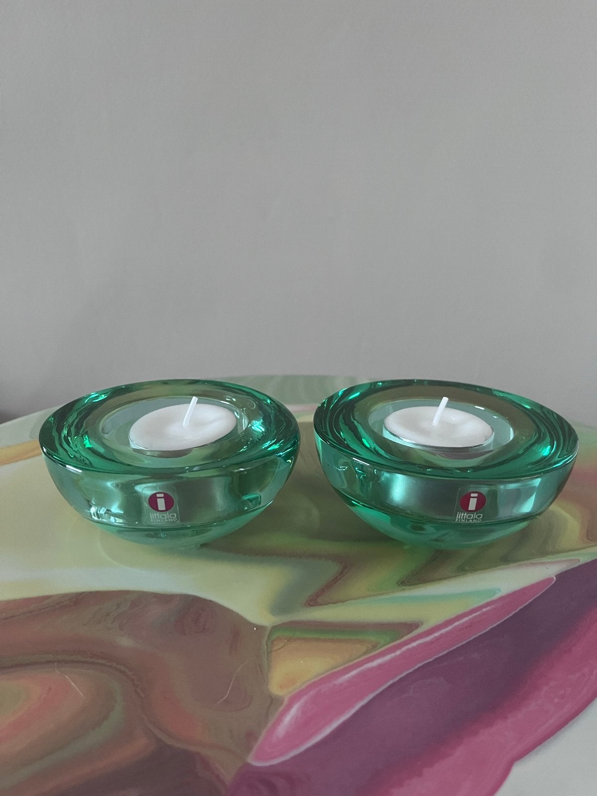 Iittala Ballo Waxinelichthouders - Set van 2, Waxinelichthouder, Ophalen of Verzenden, Groen, Iittala