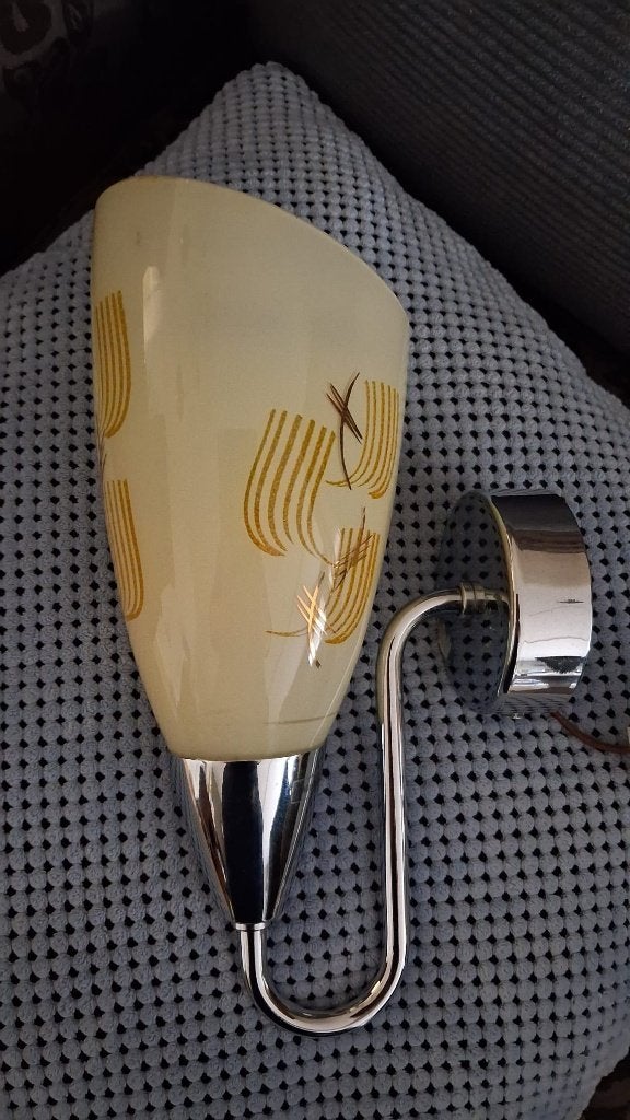 Vintage wandlamp - glazen kelk - hoogte 30 cm., Huis en Inrichting, Ophalen of Verzenden, Gebruikt, Glas