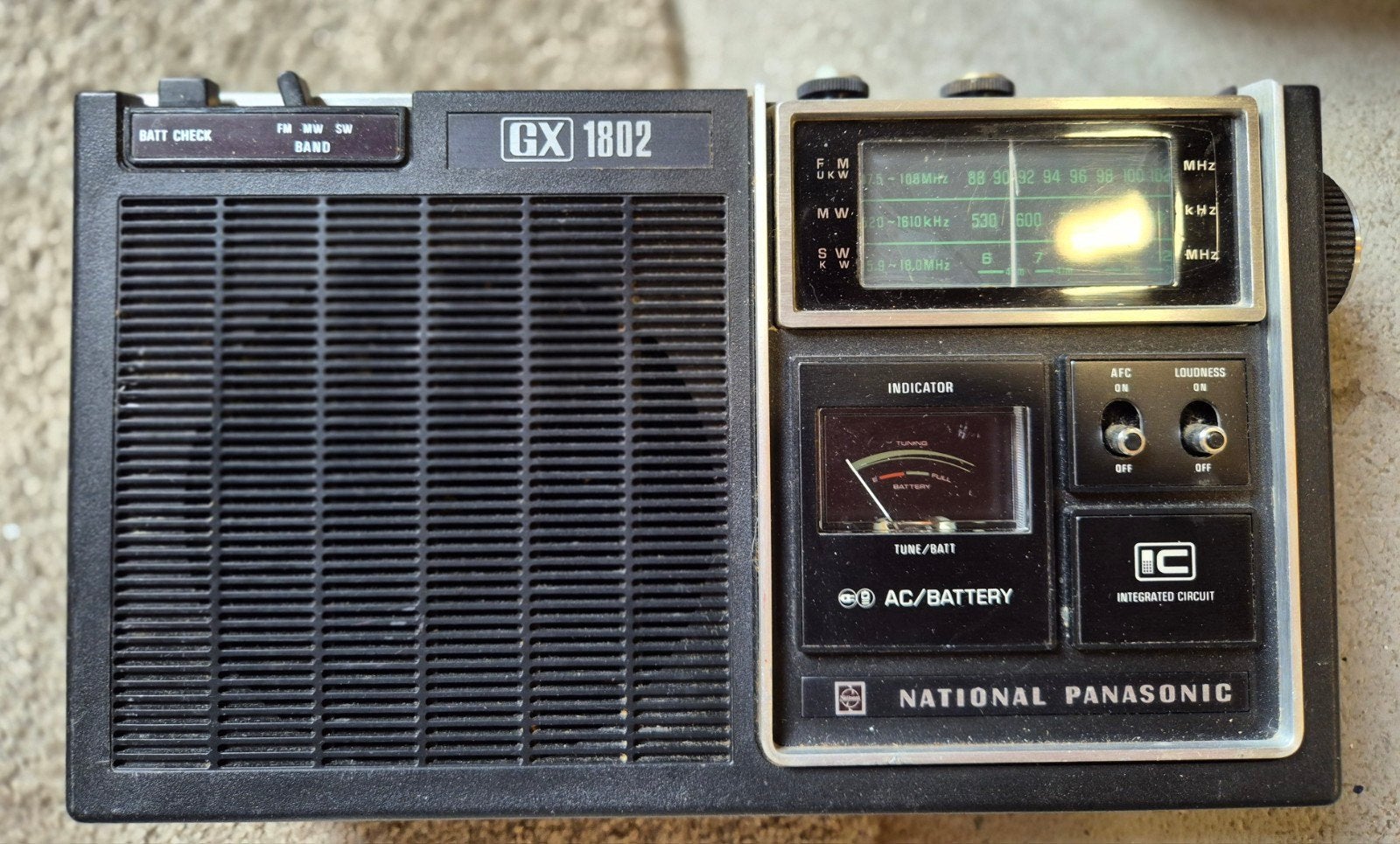 National Panasonic GX 1802 3-Band Radio, Audio, Tv en Foto, Radio's, Ophalen of Verzenden, Gebruikt, Radio