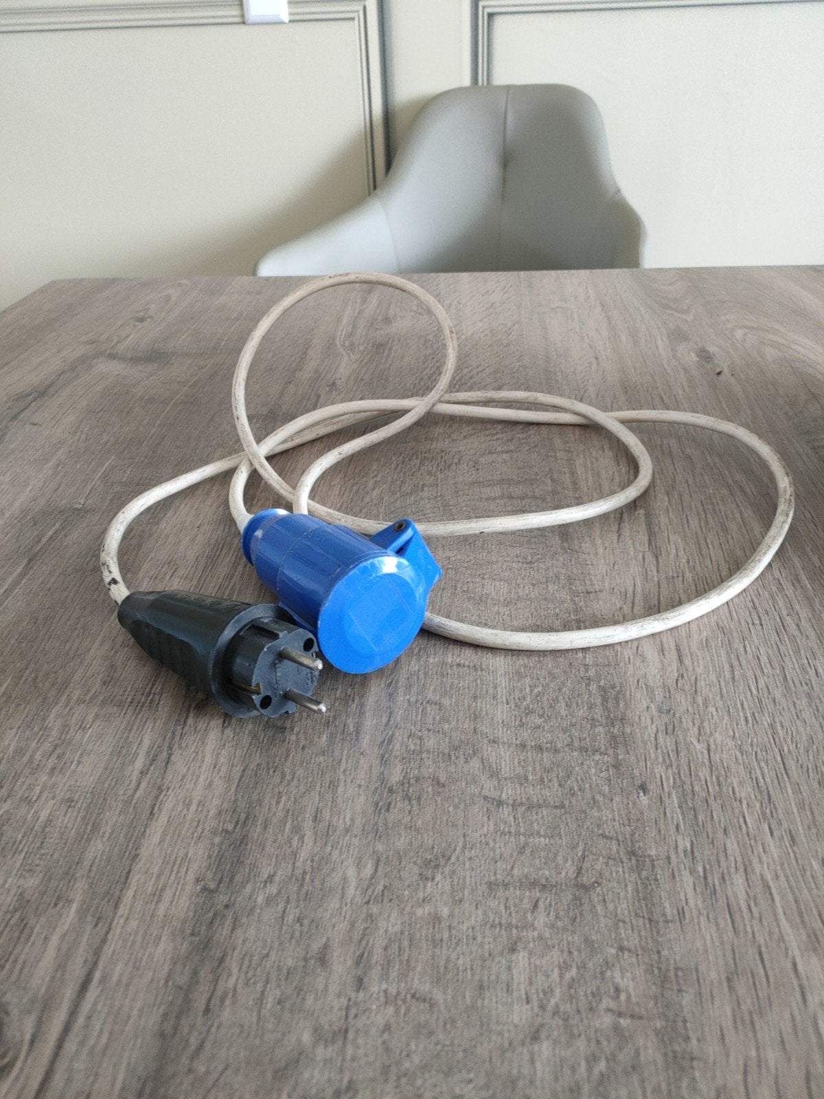 Verlengkabel met CEE stekker en contrastekker 16A, Ophalen of Verzenden, Gebruikt, Kabel of Snoer