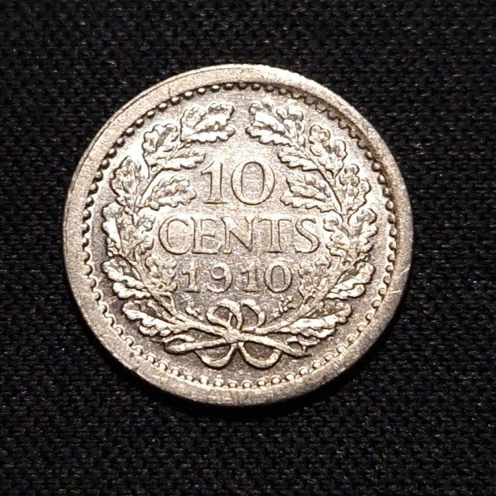 10 cent 1910, Postzegels en Munten, Munten | Nederland, Verzenden, Zilver, 10 cent, Koningin Wilhelmina