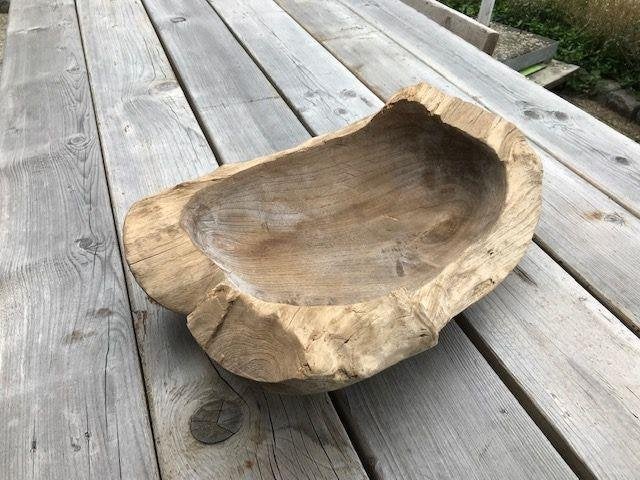 fruitschaal schaal drift wood hout, Gebruikt, Schaal, Ophalen of Verzenden, Overige vormen