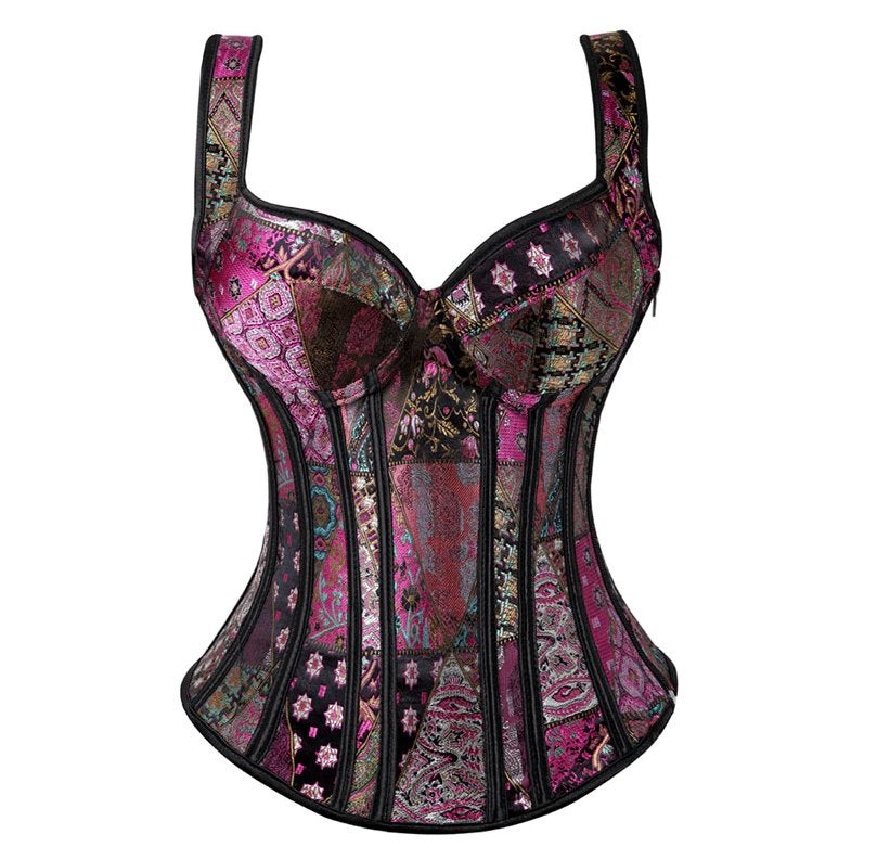 Paars roze korset kanten bustier dames vrouwen festival, Verzenden, Meerkleurig, Body of Korset