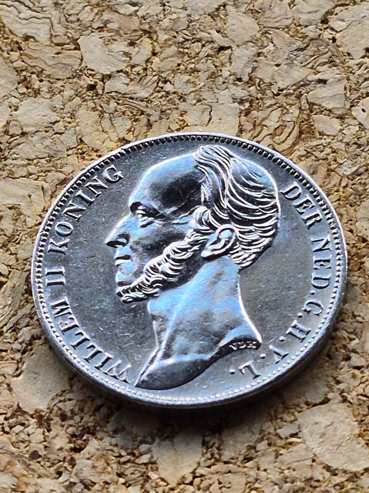 Mooie 1848 Gulden Koning Willem II, Postzegels en Munten, 1 gulden, Zilver, Ophalen of Verzenden, Losse munt