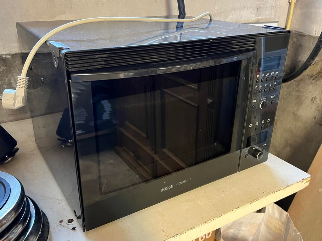 Bosch Gourmet Combimagnetron - Zwart, Witgoed en Apparatuur, Magnetrons, Ophalen, Combimagnetron, Gebruikt, 60 cm of meer