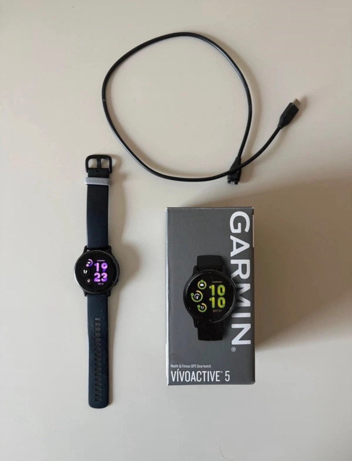 Garmin Vivoactive 5, Sieraden, Tassen en Uiterlijk, Smartwatches, Gebruikt, Zwart, Ophalen of Verzenden, Waterdicht