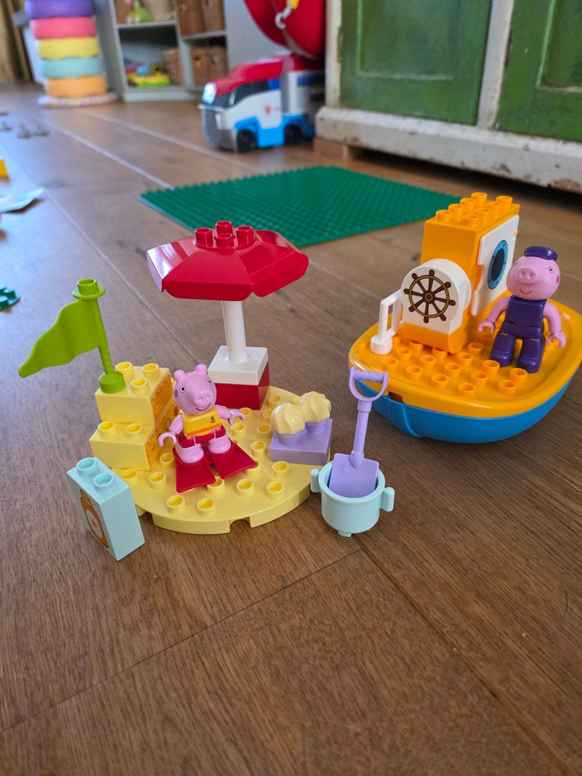 Duplo Peppa Pig boot en strandset, Inclusief minifiguren, Gebruikt, Overige thema's, Ophalen of Verzenden