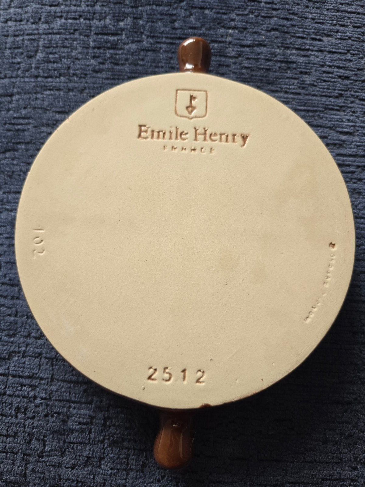 Emile Henry  escargot bord vintage/retro bruin wit, Ophalen of Verzenden, Zo goed als nieuw
