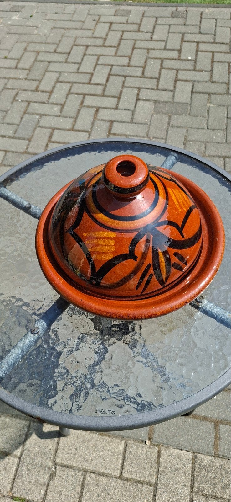 Mooie Marokkaanse Tajine - Handgemaakt Aardewerk, Ophalen of Verzenden