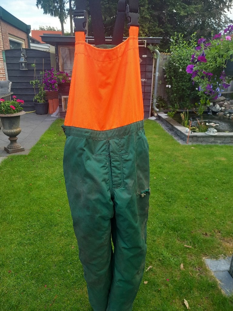 Gebruikte Zaagbroek - Oranje/Groen maat 2xl, Tuin en Terras, Werkkleding, Ophalen, Gebruikt, Heren, Broek