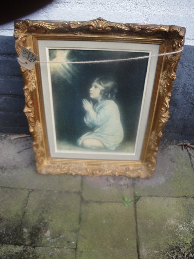 barok schilderij biddend meisje, Antiek en Kunst, Curiosa en Brocante, Ophalen of Verzenden