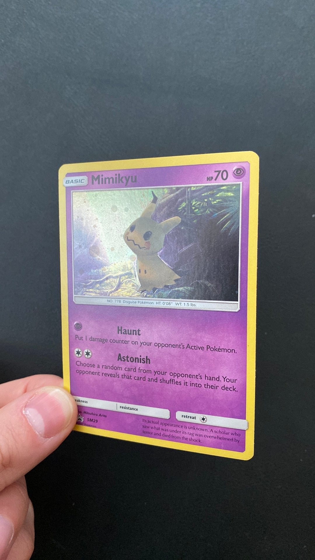 Pokemon mimikyu sm29 promo holo, Ophalen of Verzenden, Zo goed als nieuw