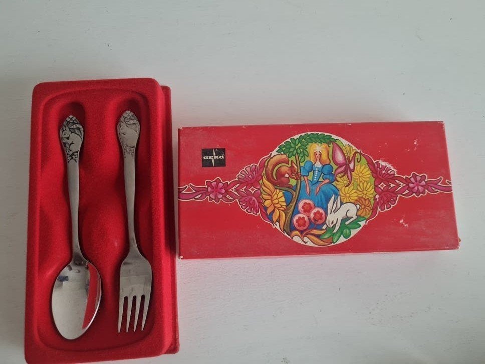 gero vintage kinderbestekje eekhoorn, Ophalen of Verzenden