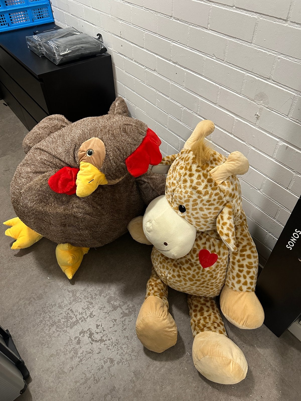 Grote knuffels: Giraf en Kip (set), Overige merken, Overige karakters, Overige typen, Nieuw