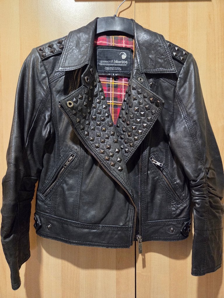 Goosecraft leren bikerjack, Ophalen of Verzenden, Zo goed als nieuw, Maat 36 (S), Zwart