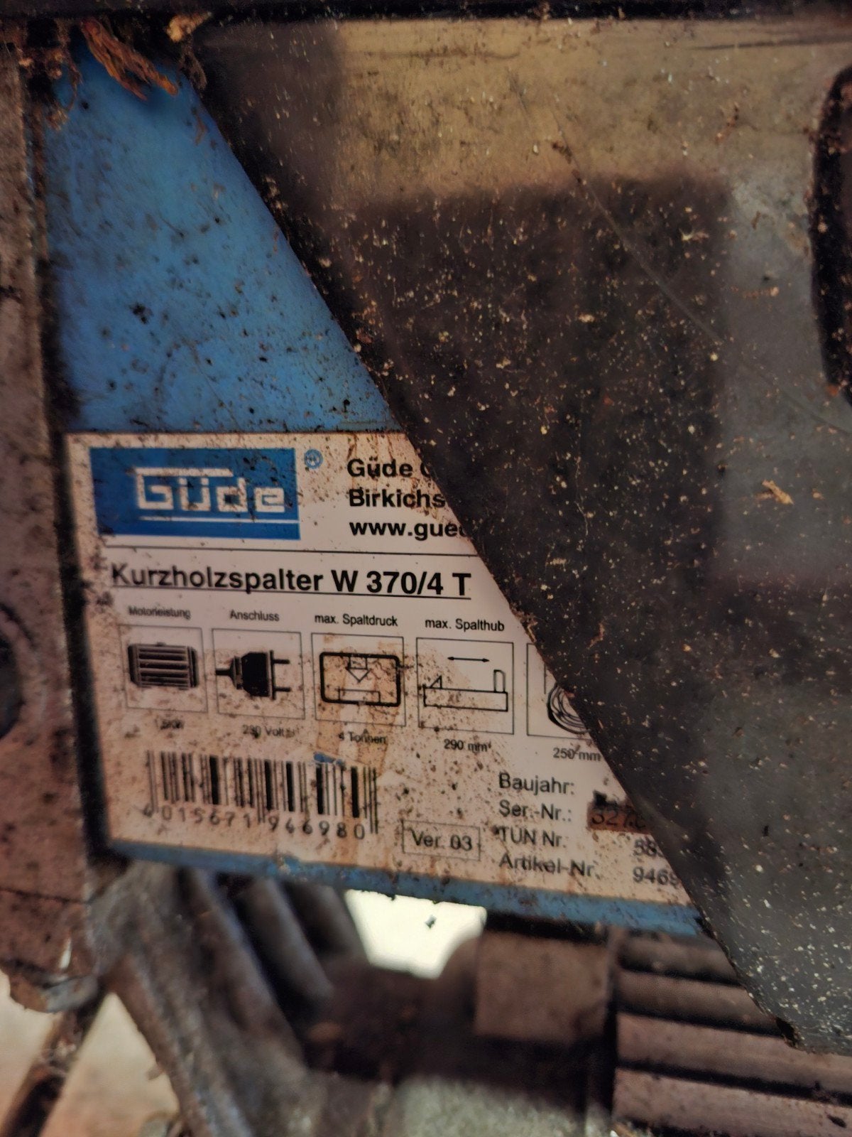 Güde Houtklover W 370/4 T - Gebruikt, Ophalen