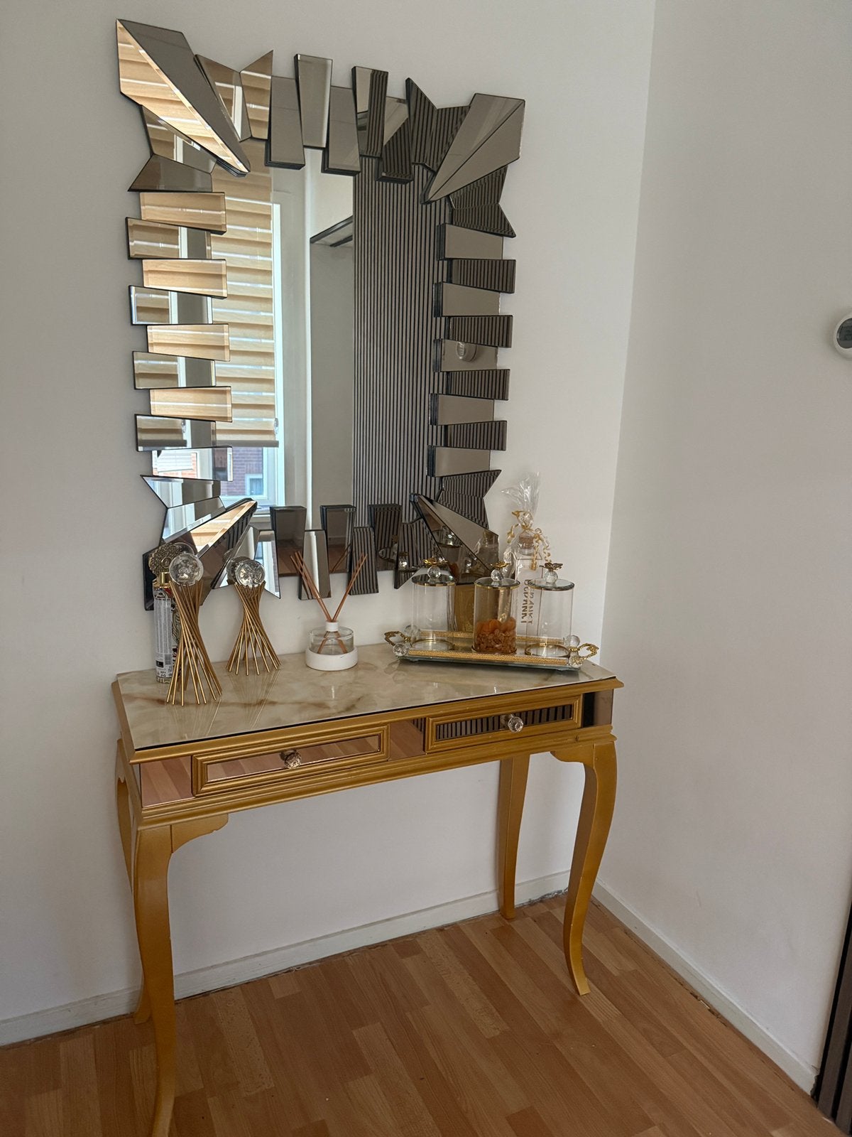 Luxe gouden sidetable, Ophalen, Zo goed als nieuw, 50 tot 100 cm, Minder dan 100 cm
