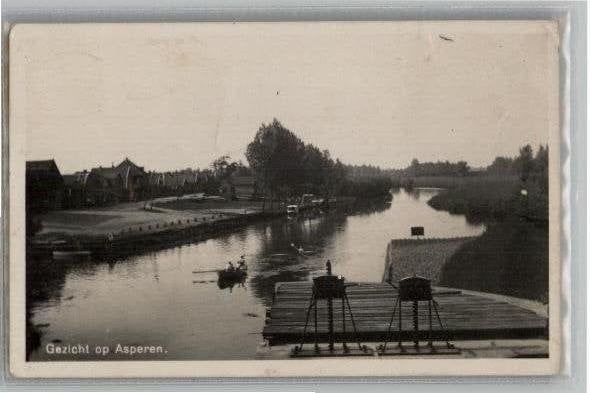 Gezicht op Asperen st 1937 fotokaart Mercurius, Ophalen of Verzenden, 1920 tot 1940, Gelopen, Zuid-Holland