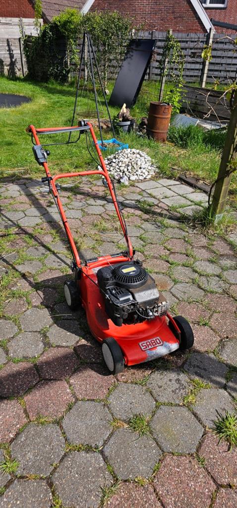 Sabo grasmaaier benziene, Tuin en Terras, Grasmaaiers, Cirkelmaaier, Gebruikt, Mulchfunctie, Benzine-grasmaaier
