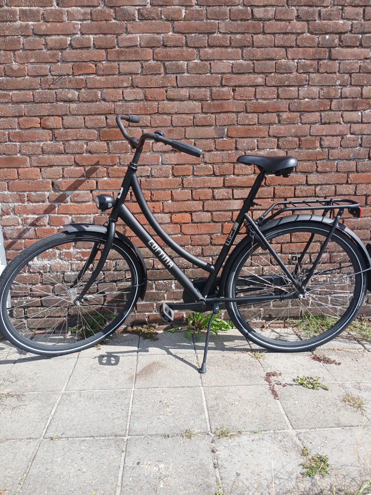 Cortina U1 Transportfiets Dames - Mat Zwart, Fietsen en Brommers, Ophalen, Zo goed als nieuw, Trommelrem, Overige merken