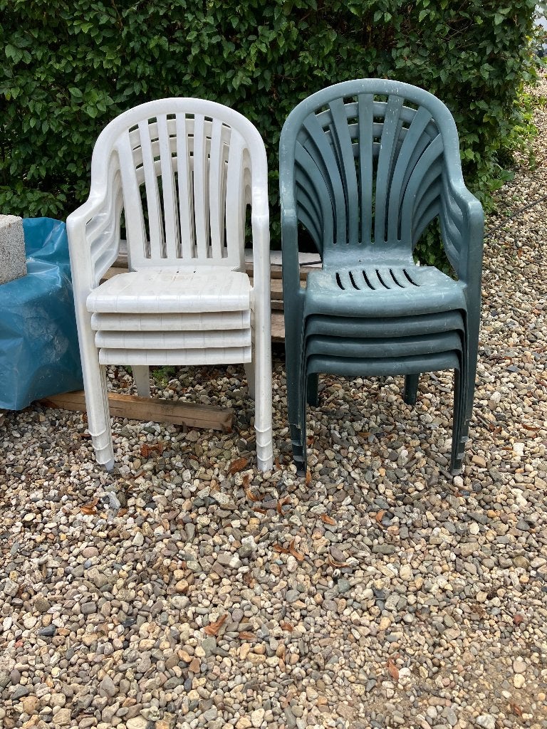 plastic tuinstoelen, Ophalen, Gebruikt, Kunststof