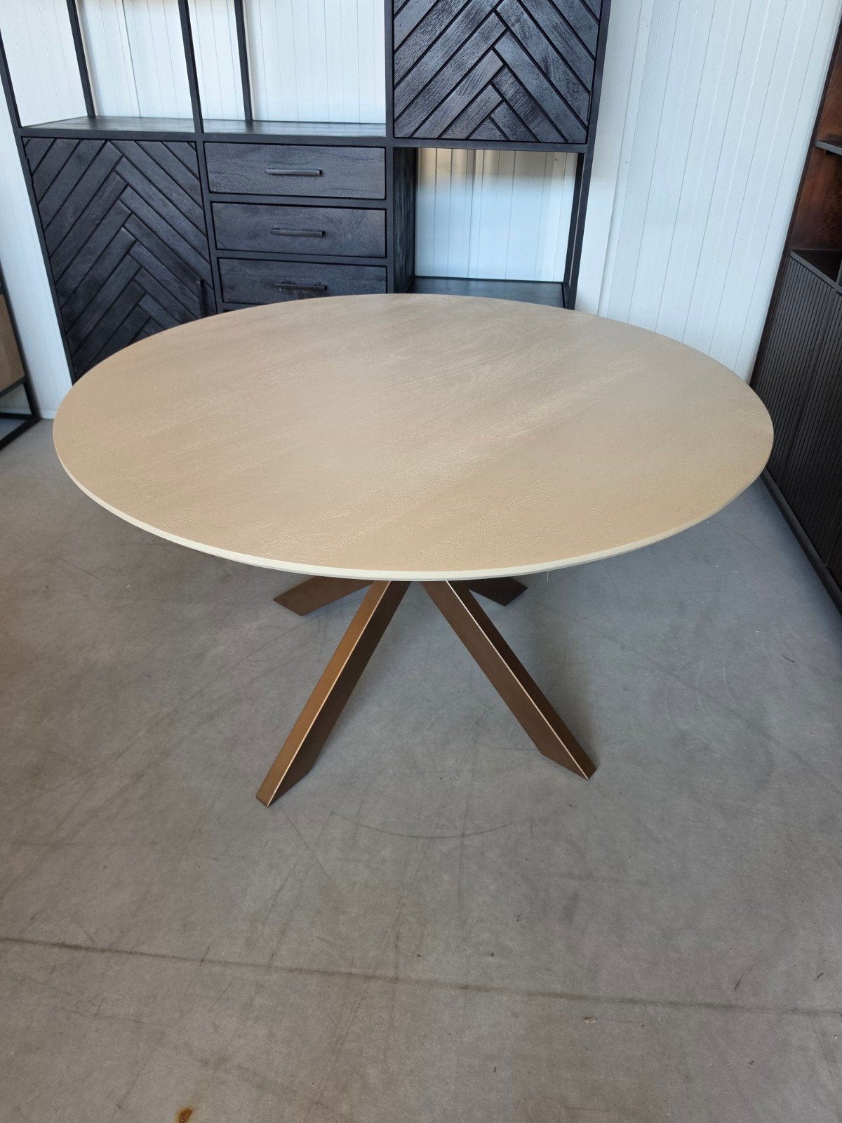 Ronde eettafel Madison Sand 130 cm - Mangohout, Overige houtsoorten, Info@meubeloutletmeppel.nl, Madison sand/zand, Rond