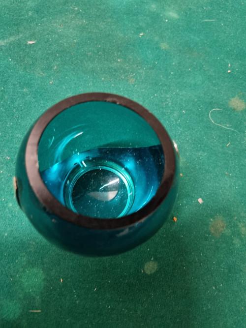 bolglas schaal in zilverkleurige houder, Huis en Inrichting, Ophalen of Verzenden, 'T Olde Gre-j, Info@toldegrej.nl, Endepoelstraat 20f Didam