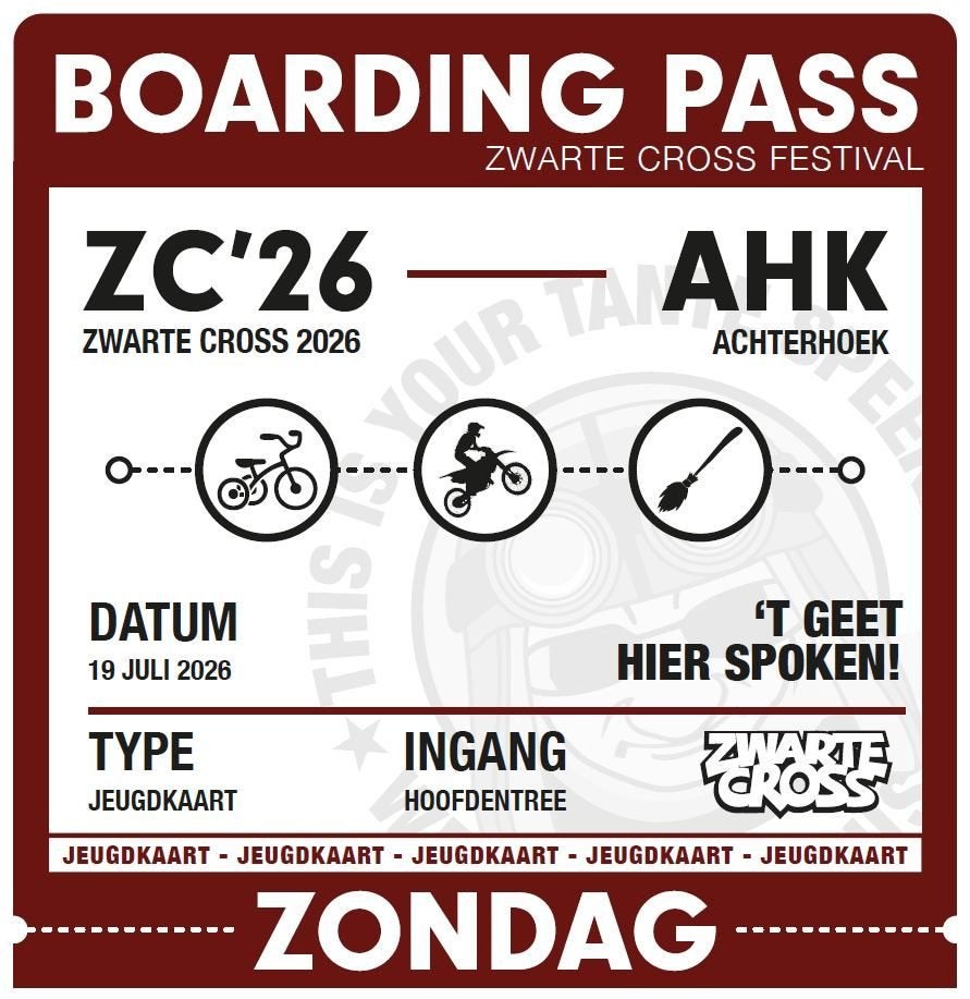 Jeugdkaart zondag Zwarte Cross, Tickets en Kaartjes, Twee personen