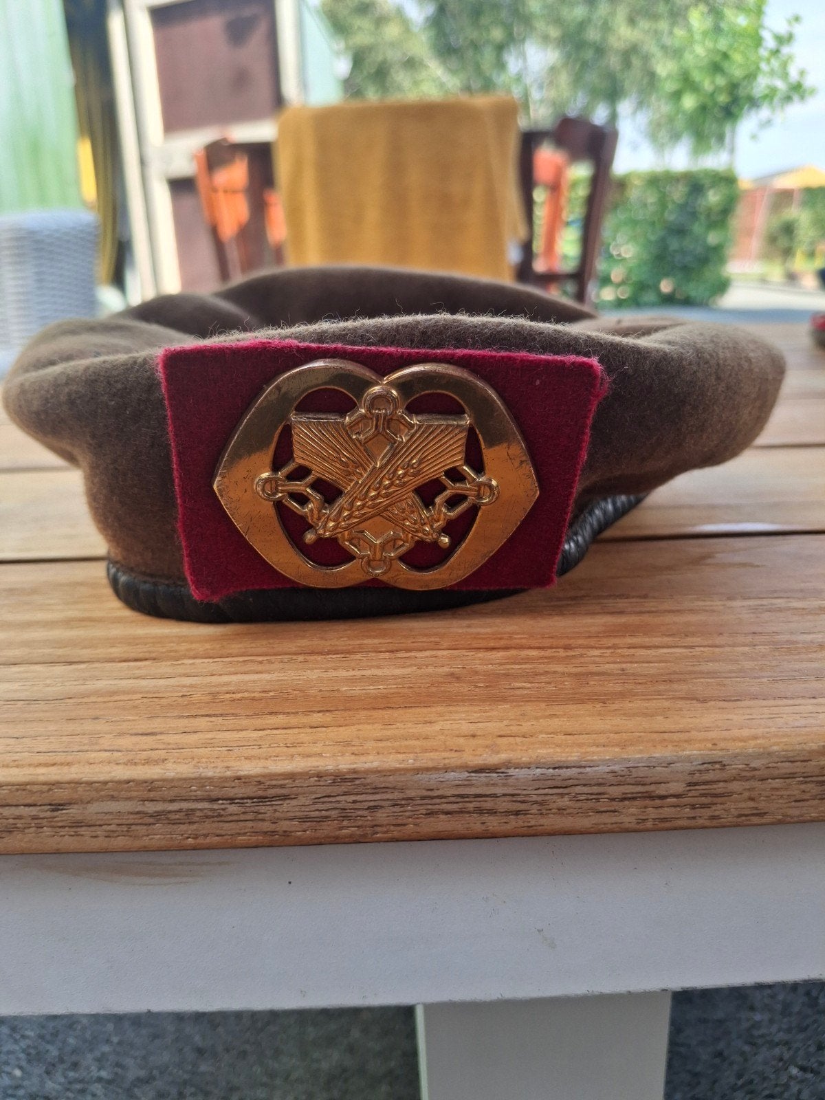 Vintage Landmacht Baret met Embleem - Maat 55 (1987), Verzamelen, Militaria | Algemeen, Ophalen of Verzenden, Landmacht, Nederland