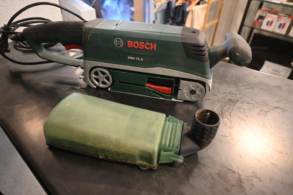 BOSCH PSB 75A bandschuurmachine, Gebruikt, -, Ophalen of Verzenden, Info@buy-sell.nl