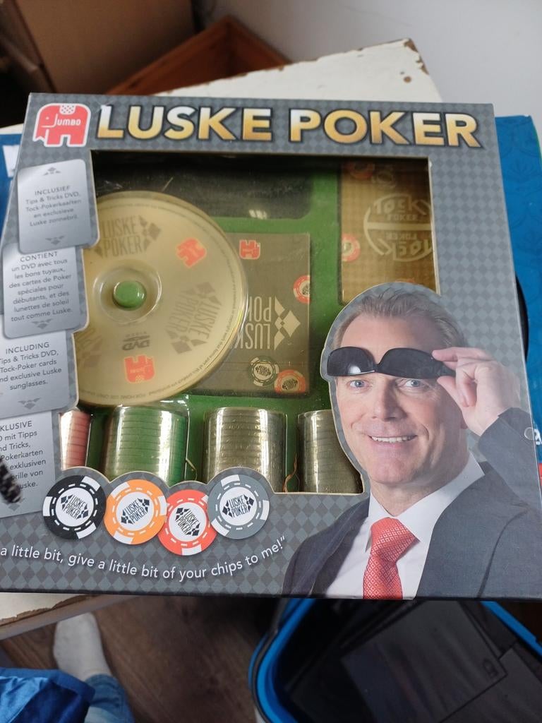 Jumbo Luske Poker Set - Compleet met DVD en Chips, Vijf spelers of meer, Ophalen of Verzenden, Zo goed als nieuw, Jumbo