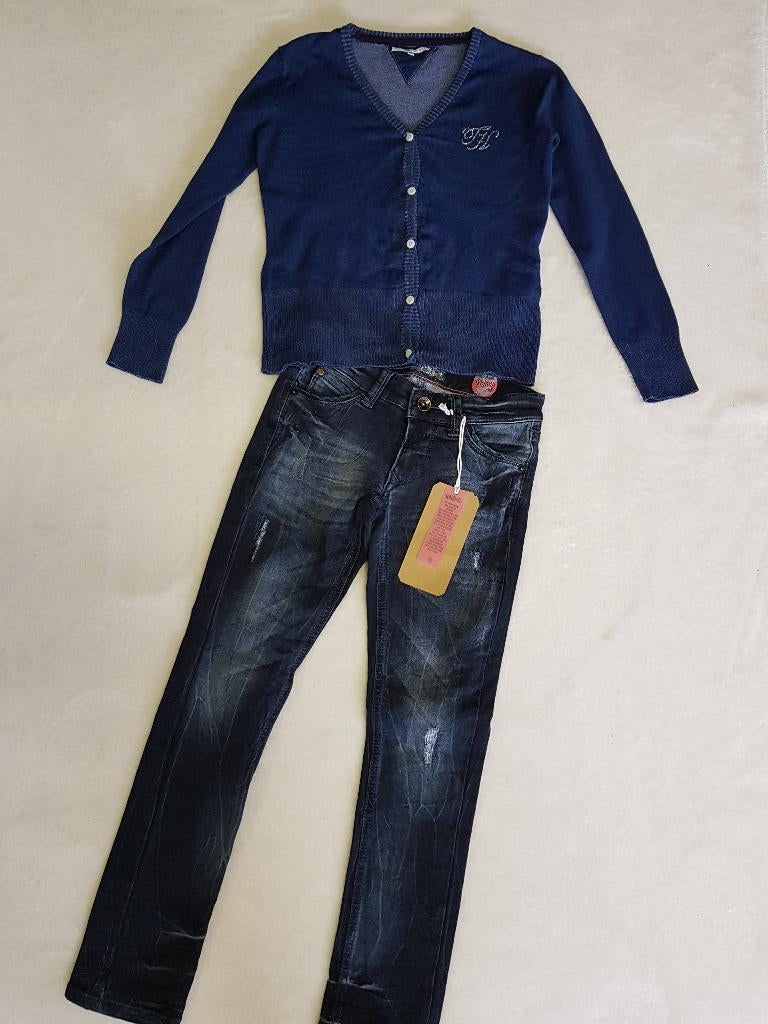 Prachtig blauw TOMMY HILFIGER vest in maat 8/128., Trui of Vest, Verzenden, Meisje, Tommy Hilfiger