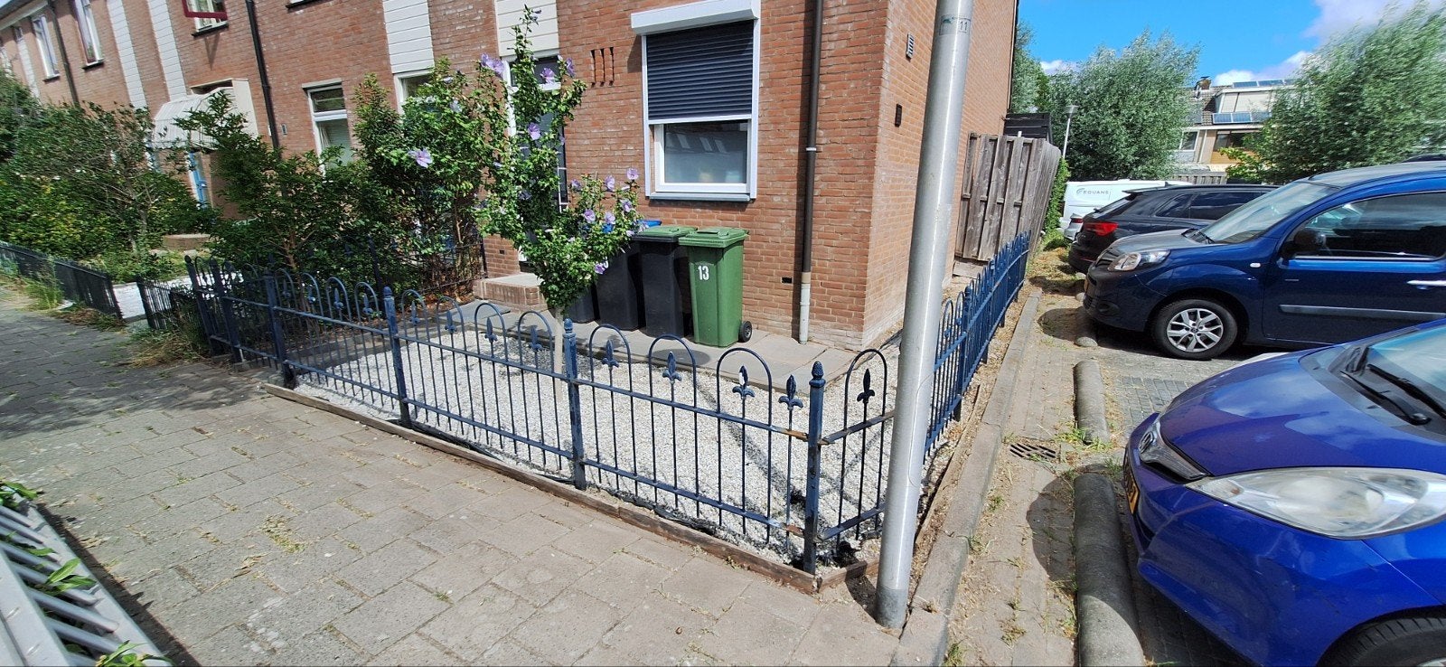 16,75m Chique metalen sierhekwerk met poort (opknapper), Tuin en Terras, Ophalen, Met poort, Gebruikt, Sierhekwerk