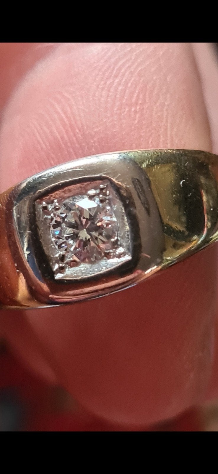 Diamant Ring 0.38 Zuiver VS1, 20 of groter, Ophalen of Verzenden, Zo goed als nieuw, Dame