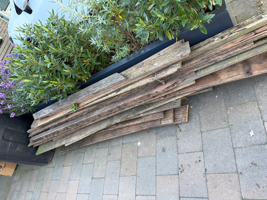 Oude vlonderplanken - ideaal voor brandhout, Ophalen, Gebruikt, Hout