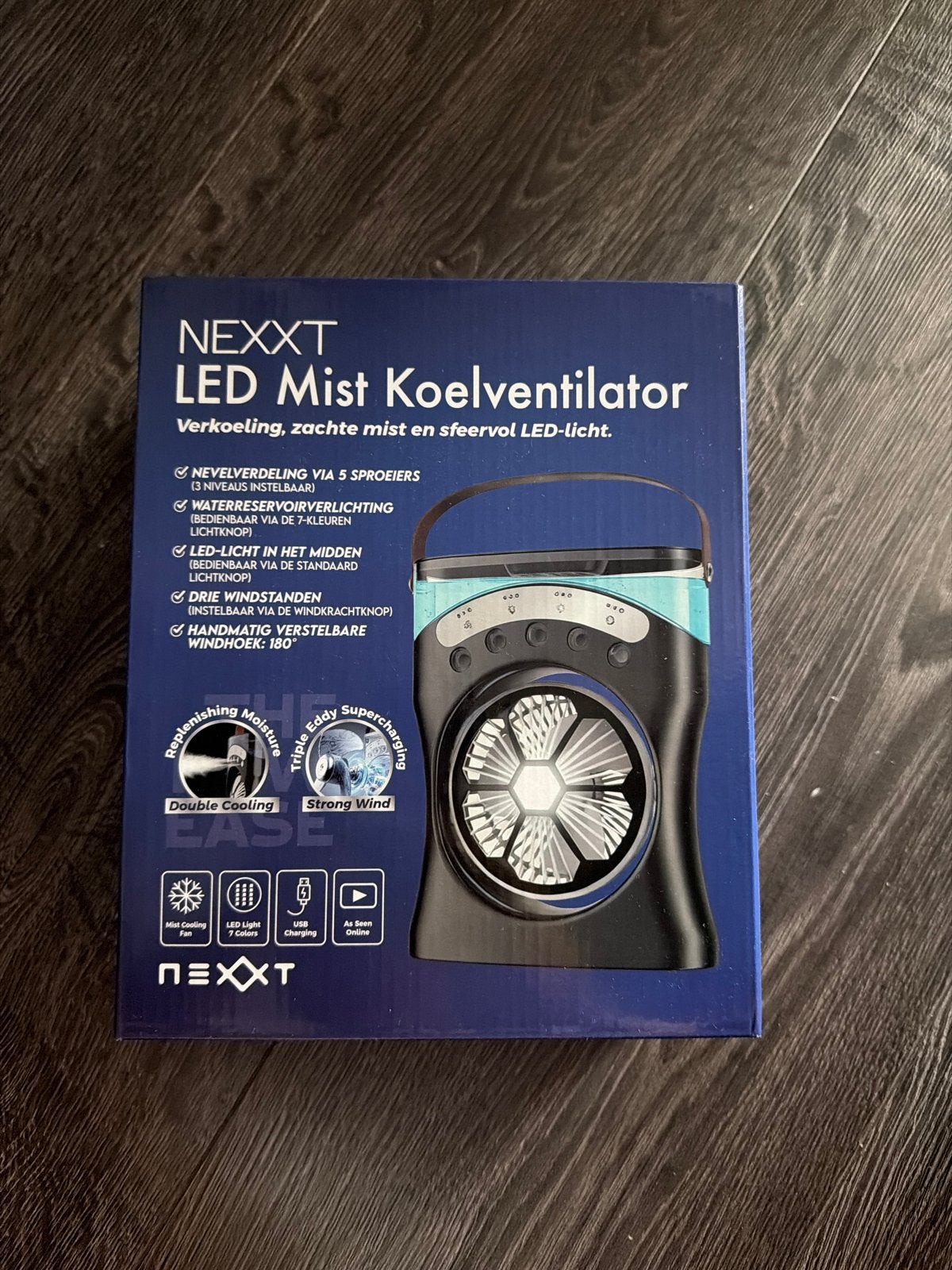 Nieuwe NEXXT LED Mist Koelventilator - Meerdere beschikbaar, Witgoed en Apparatuur, Tafel- of Grondventilator, Minder dan 60 m³