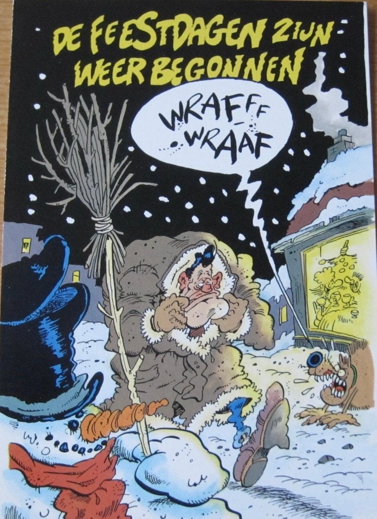 Kerst - Joop Klepzeiker - de feestdagen zijn weer begonnen, Verzamelen, Verzenden, 1980 tot heden, Ongelopen, Overige thema's