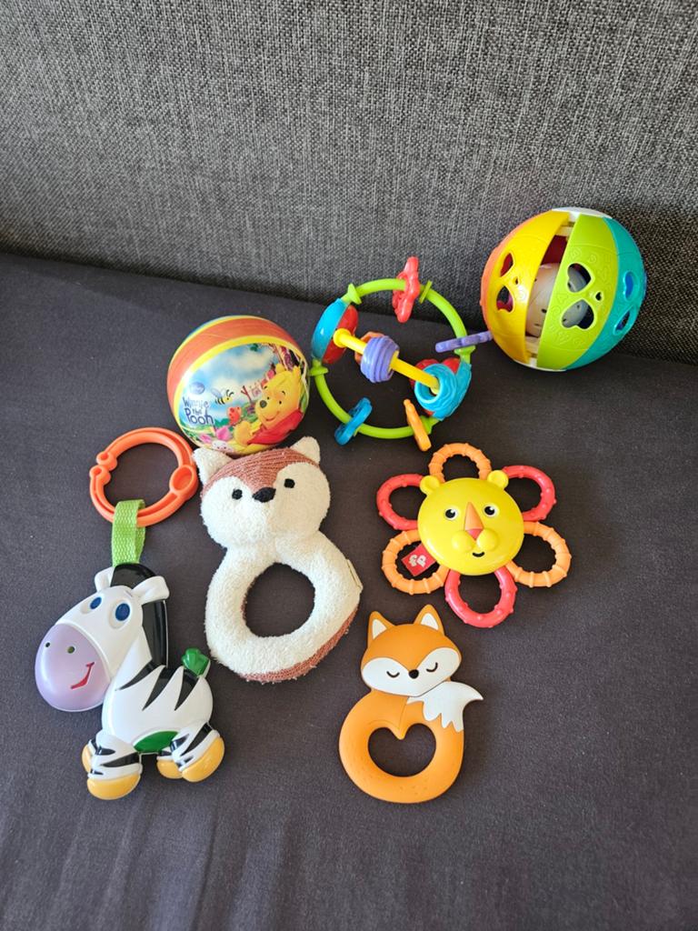 Diverse baby speelgoed: rammelaars, bijtringen,zachte ballen, Ophalen of Verzenden, Zo goed als nieuw, Overige typen