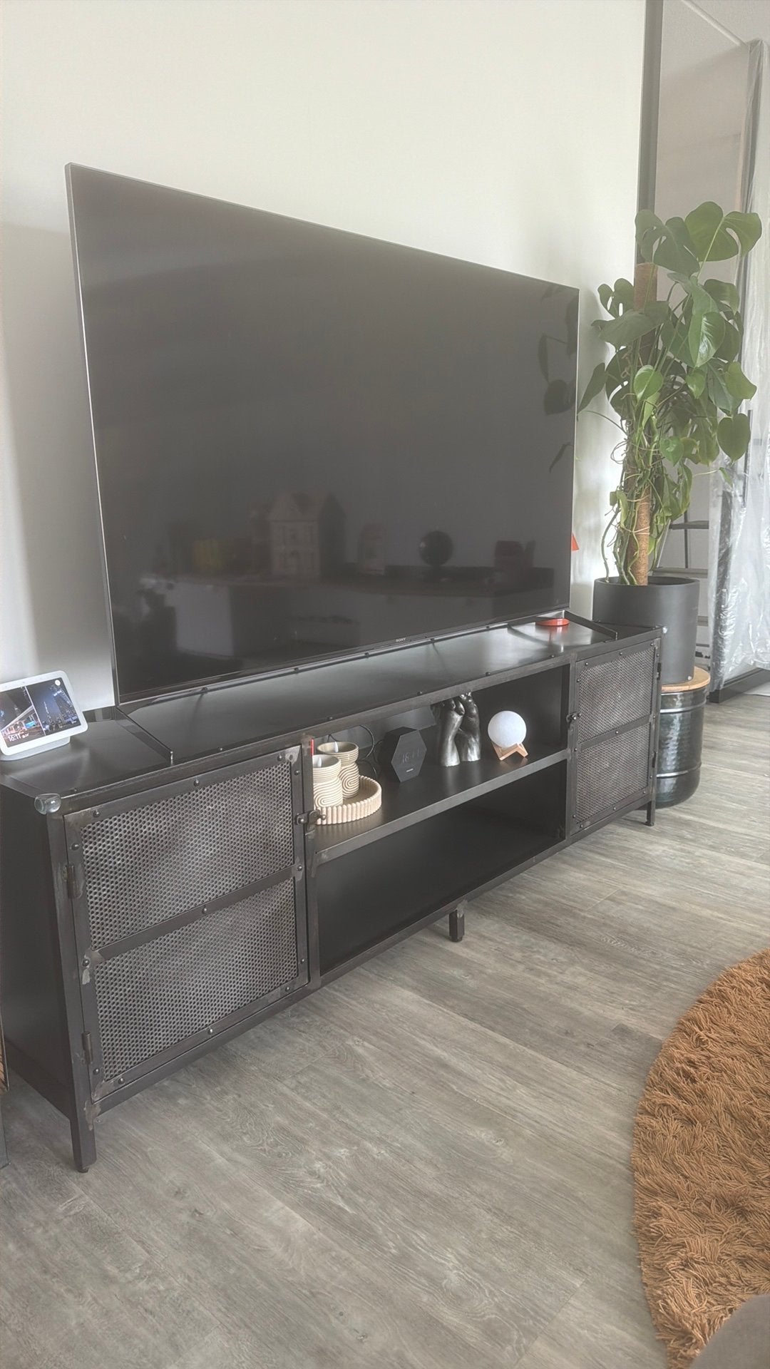 Industrieel Metalen TV Meubel - Z.G.A.N., Huis en Inrichting, Kasten | Televisiemeubels, Ophalen, 150 tot 200 cm, Zo goed als nieuw