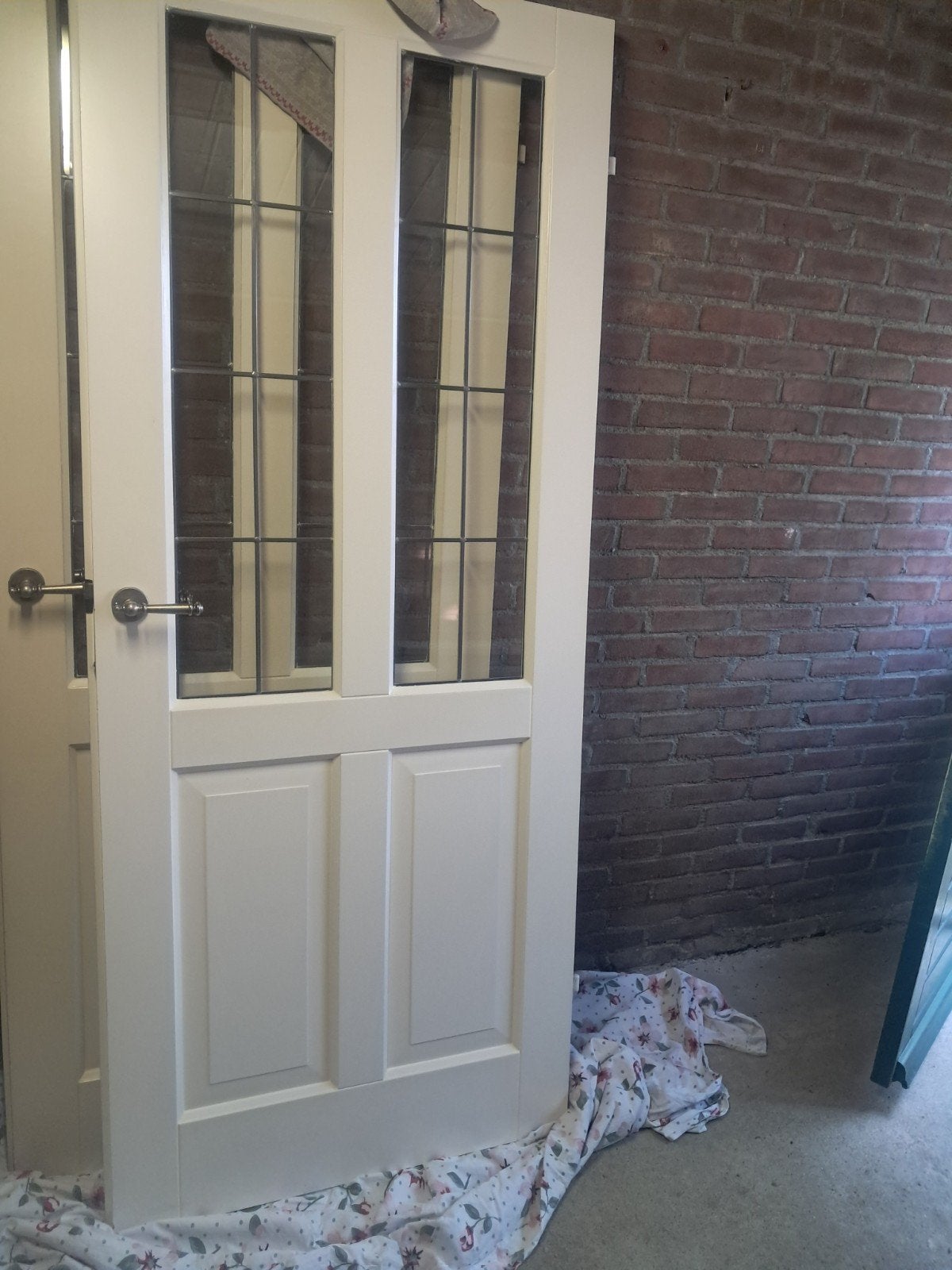 Binnendeur glas in lood ramen, Gebruikt, 80 tot 100 cm, Binnendeur, Ophalen of Verzenden