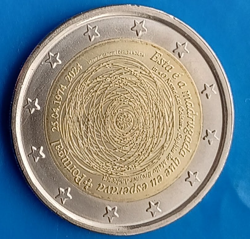 Portugal 2 Euro "Anjerrevolutie" 2024 - UNC, Postzegels en Munten, Munten | Europa | Euromunten, Verzenden, Portugal, 2 euro, Losse munt