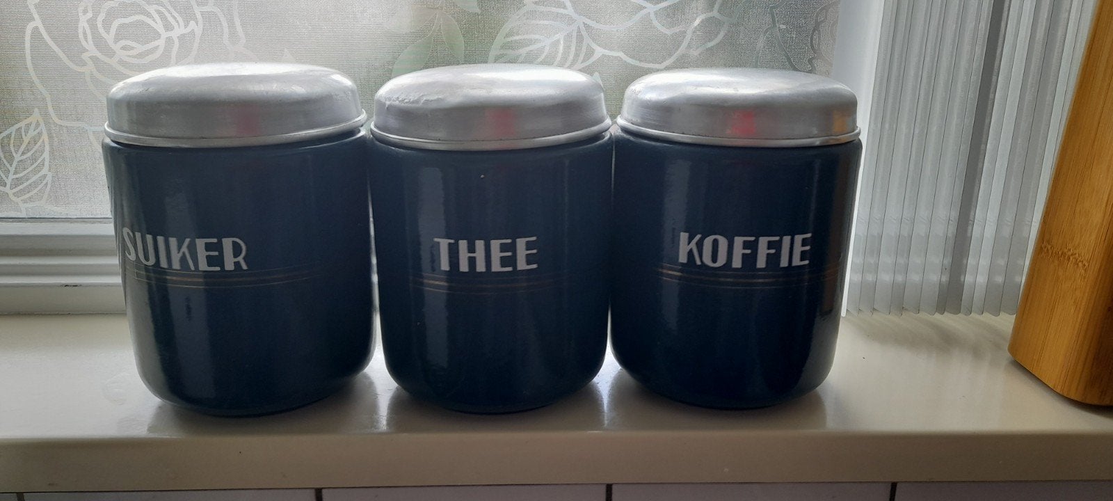 Vintage voorraadpotten (suiker, thee, koffie), Ophalen of Verzenden