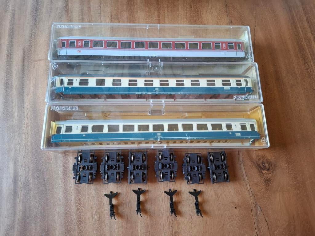 Fleischmann H0 5112/5611/5614 kappen en onderstellen, Gebruikt, Gelijkstroom, Fleischmann, Wagon