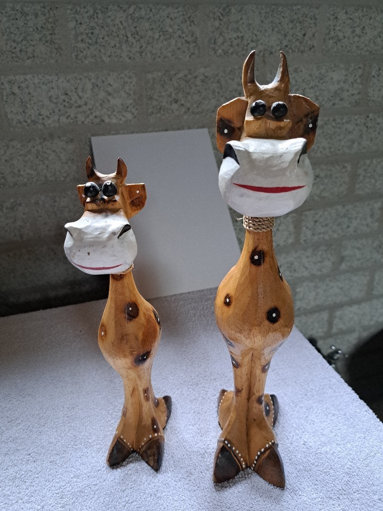 houten giraffen, Minder dan 50 cm, Minder dan 50 cm, Ophalen of Verzenden, Zo goed als nieuw