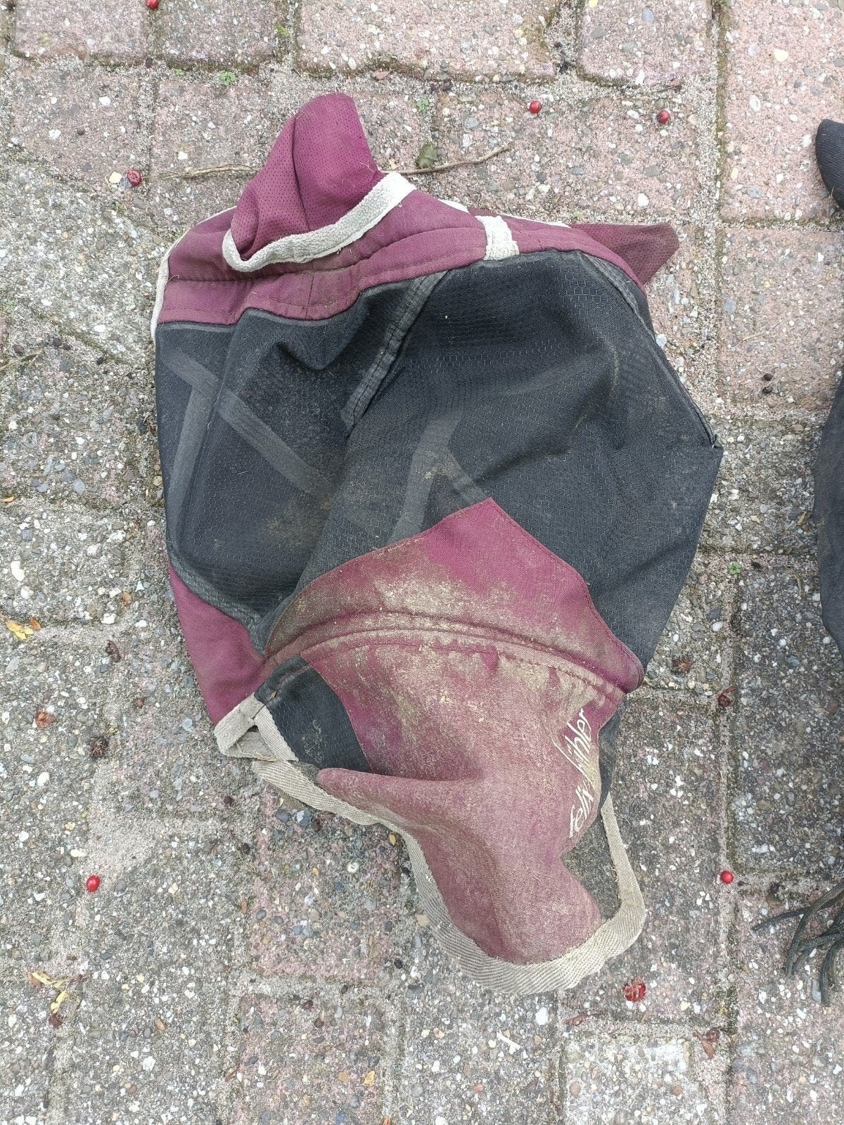 vliegenmasker met neusflap, Ophalen, Gebruikt